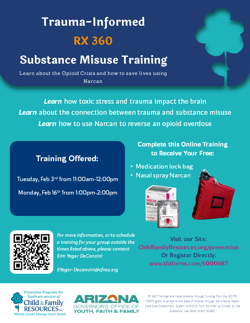 Trauma-Informed Rx 360 Substance Misuse and Naloxone training